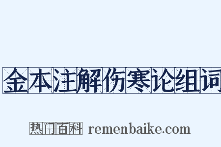 金本注解伤寒论组词是什么意思的图片